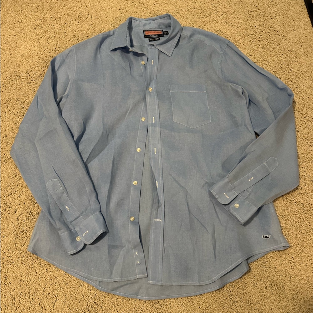 Vineyard Vines Light Blue Linen Shirt